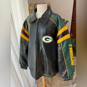 Green Bay Packers Vintage Leather Jacket XXL | NFL Team Apparel‎